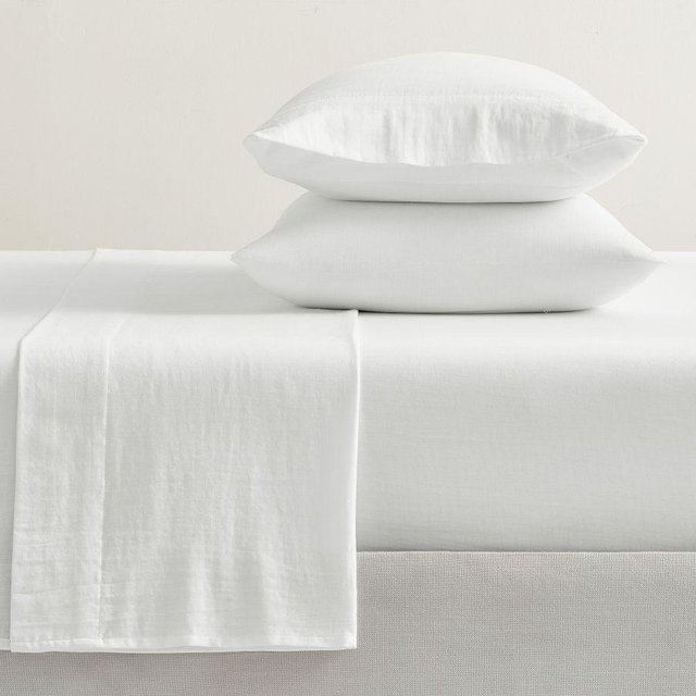 Airy Cotton Sheet Set, White, Queen
