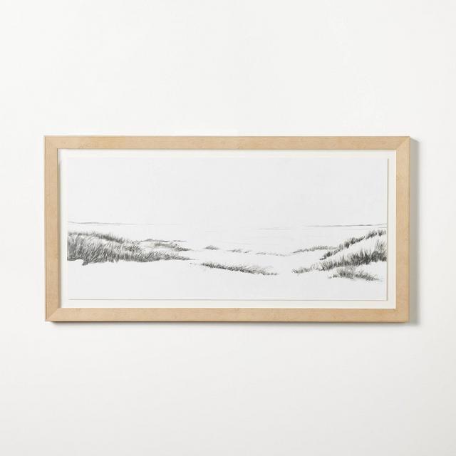 47"x24" Grassy Beach Dune Floated Paper Framed Under Glass Wall Art - Threshold™ designed with Studio McGee