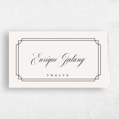 Beige Wedding Place Card - Newport