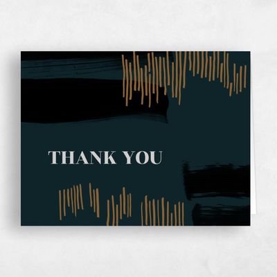 Dark Teal, Green Wedding Thank You - Braunfels Stroke