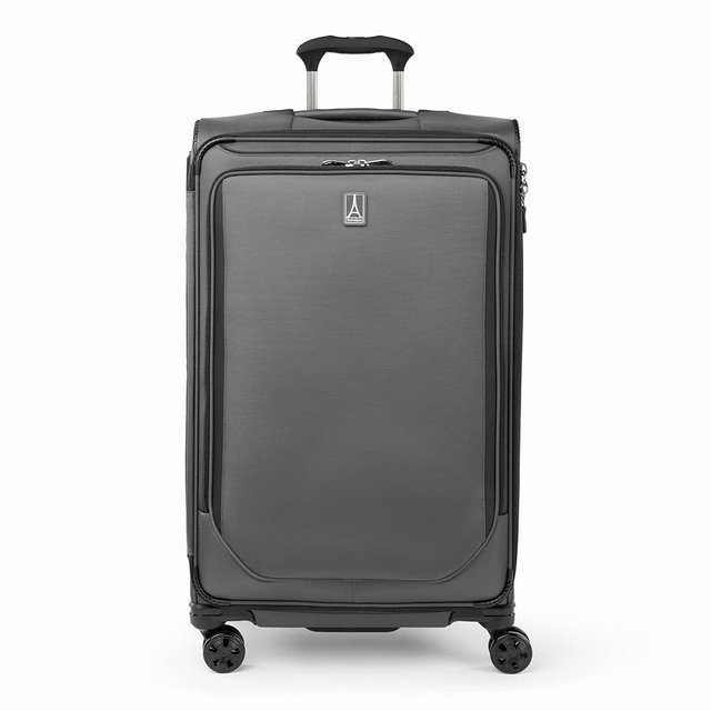 Travelpro Crew Classic Lightweight Softside Expandable Checked Luggage, 8 Wheel Spinner Suitcase, TSA Lock, Men and Women, Checked Large 29-Inch, Titanium Grey