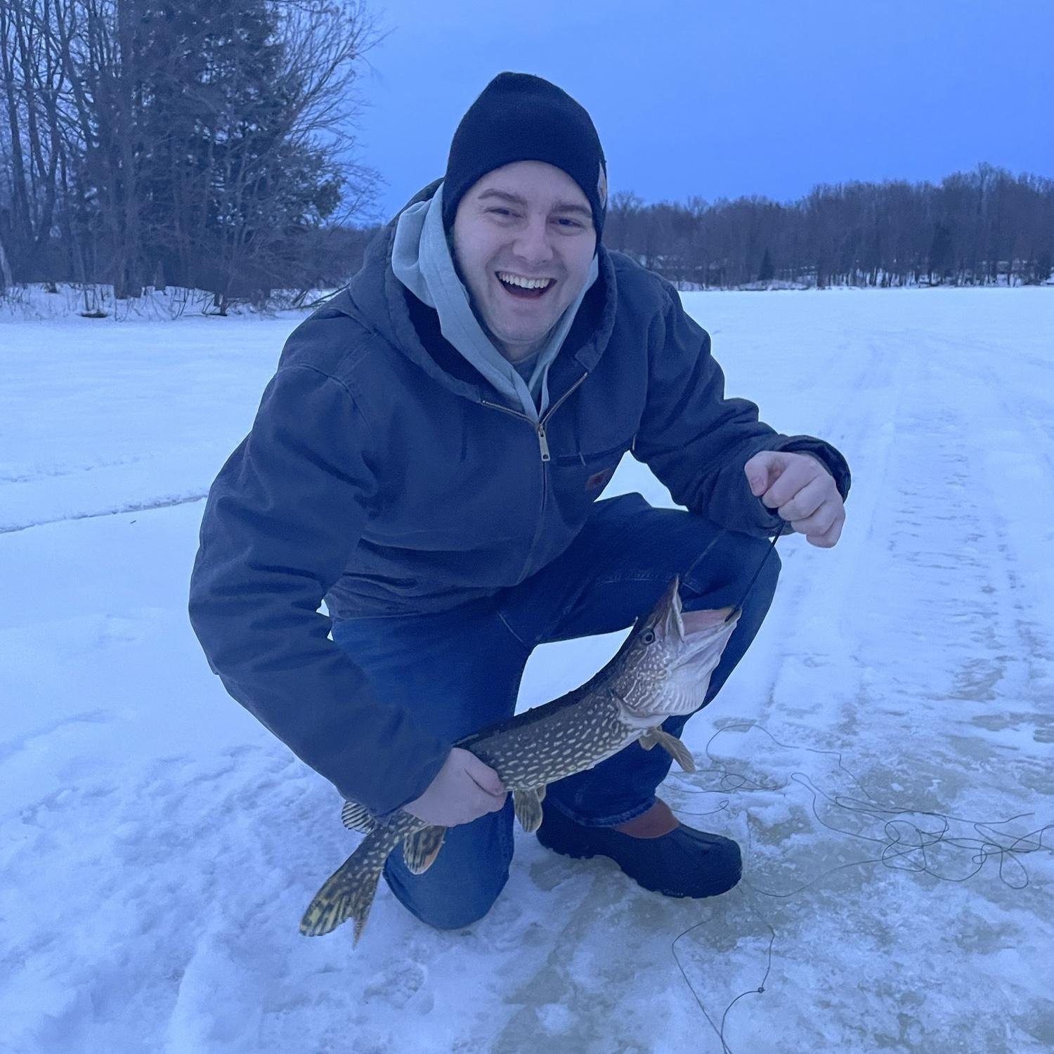 Chance’s first time ice fishing