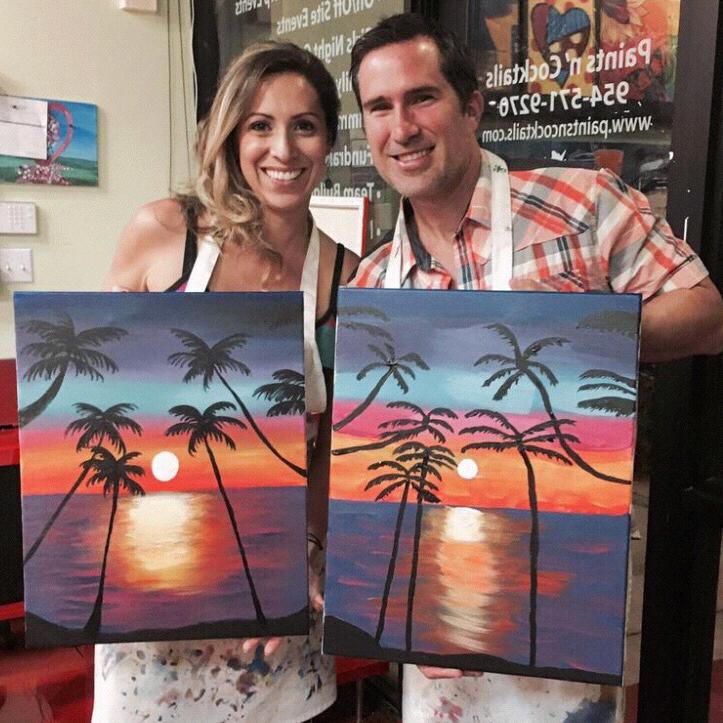 Our first painting class, so much fun!