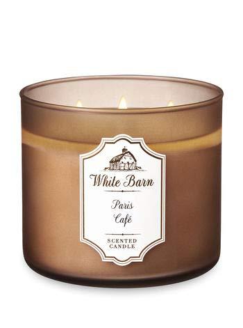 Bath & Body Works Paris Cafe White Barn Glass Scented 3 Wick Candle with Lid - Single