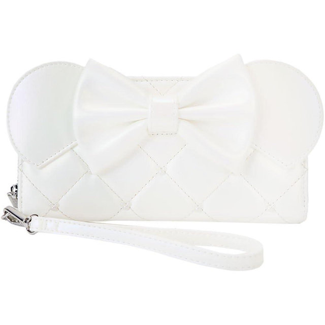 Loungefly Disney Minnie Mouse Iridescent Wedding Zip Around Wristlet Wallet
