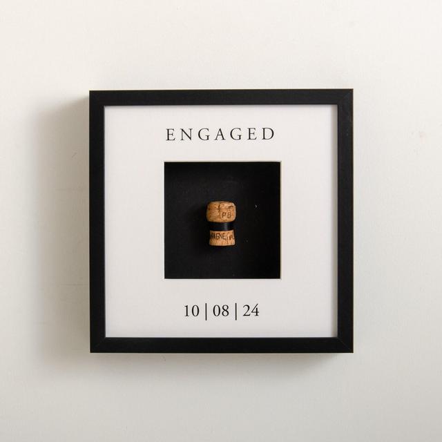 First Toast Cork Saver Memory Box Frame Engagement Couple Engaged Gift Present Champagne Cork Holder Frame Wedding Toast Cork Frame Memories