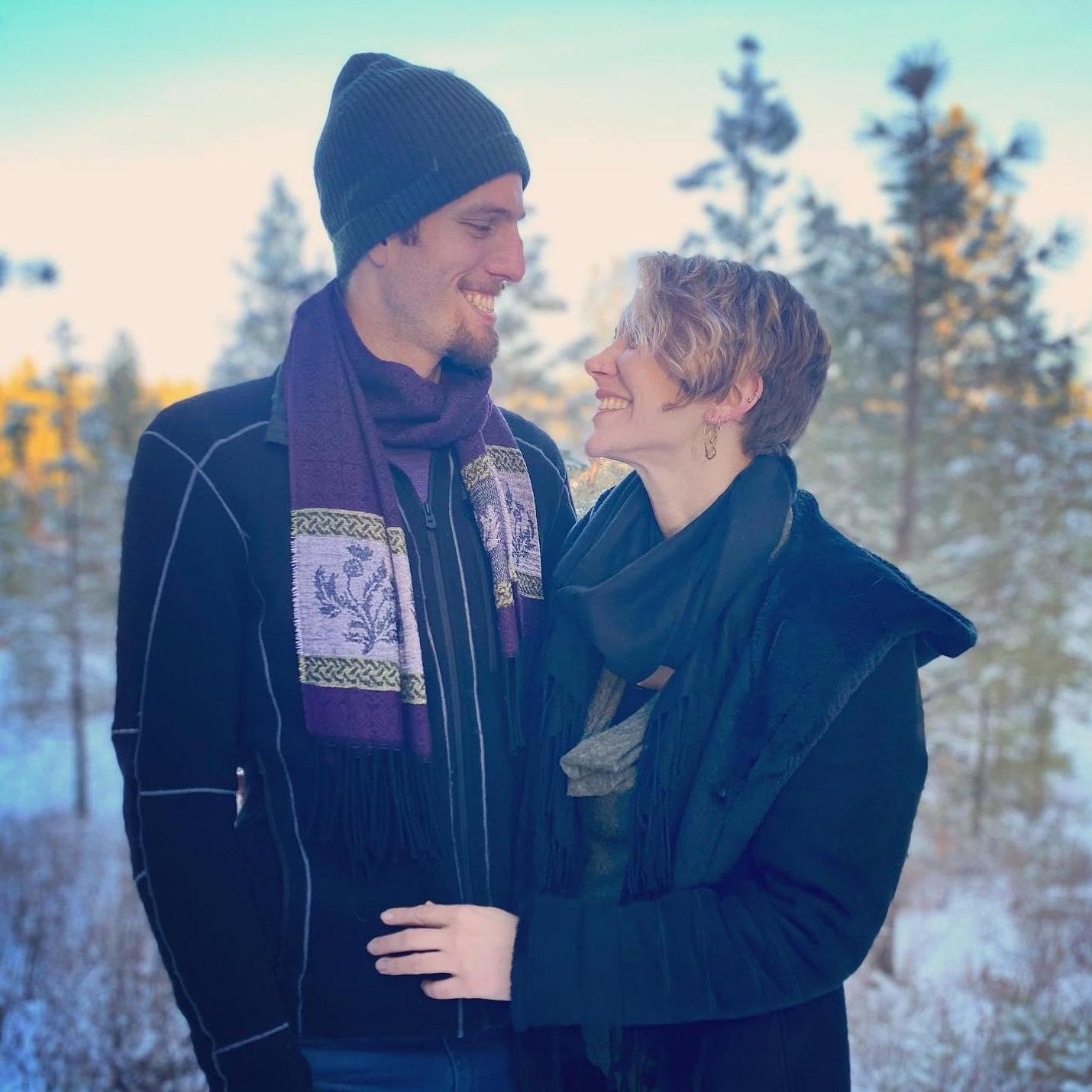 It's not easy to fit us both in a square frame