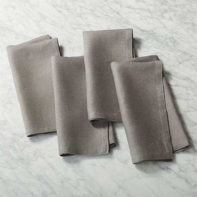 set of 4 bolt grey linen napkins