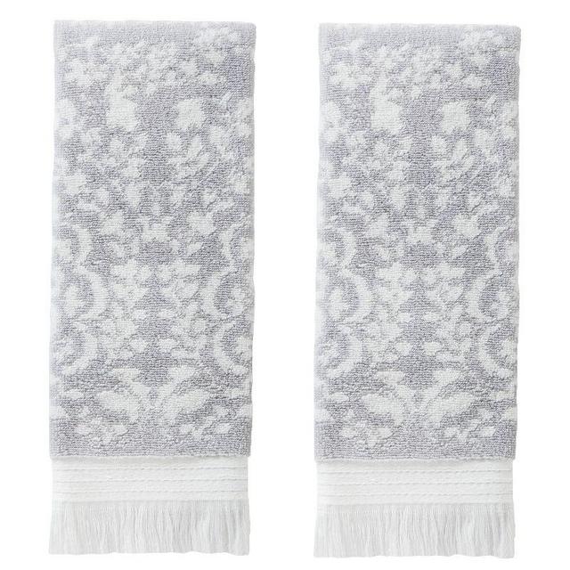 2pc Carrick Medallion Hand Towel Set Gray - SKL Home