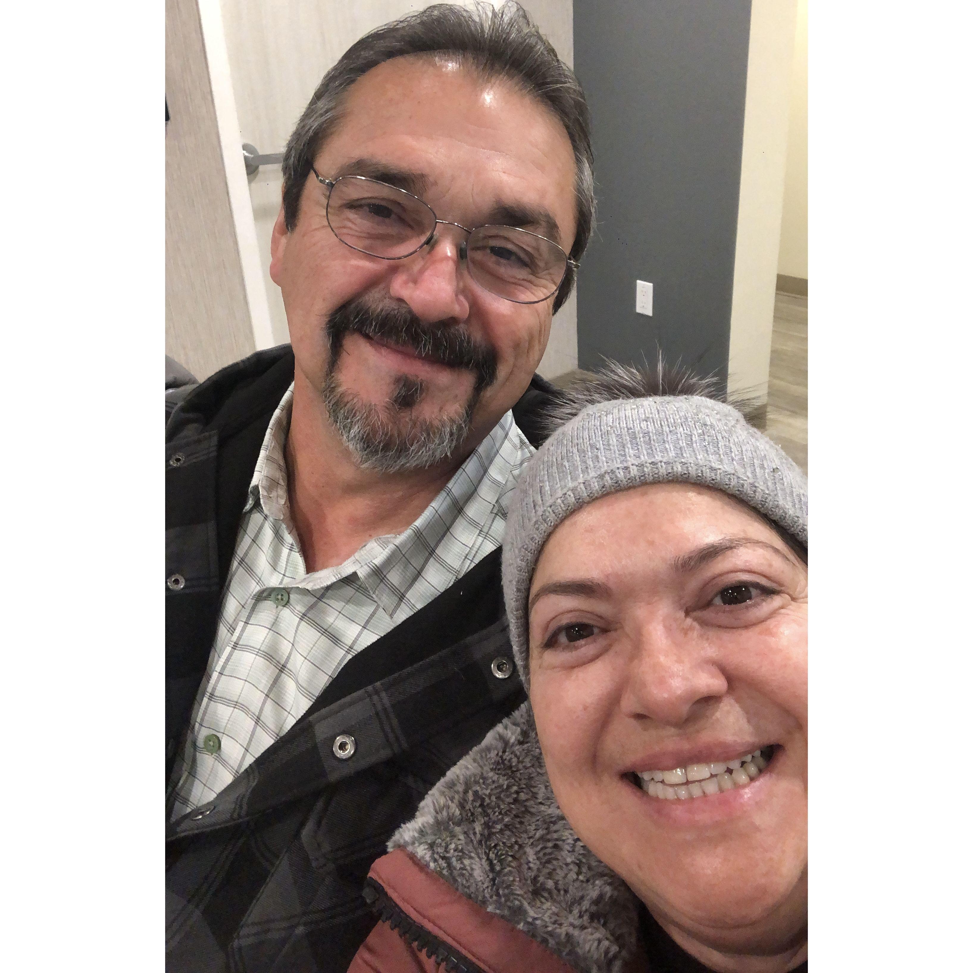 Del taking me to the doctor.