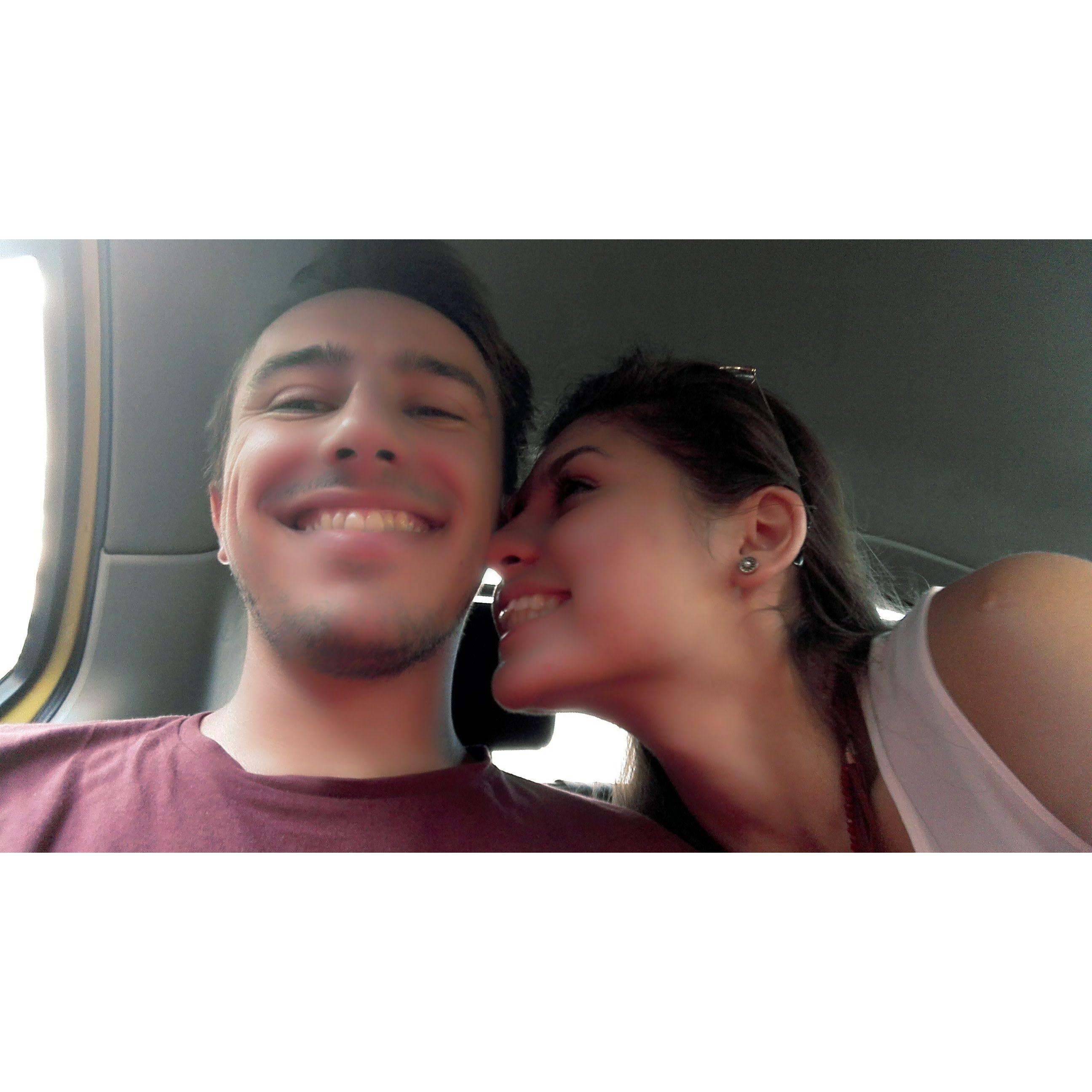 We're in the taxi on our way to the airport so Thomas catches his flight to China. Does that look like people who only had a 'summer fling'?