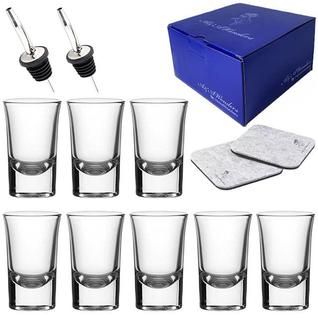 1.5 Oz Shot Glasses Set Of 8 With Heavy Base - Shot Glass Set, Weighted shotglass - For Vodka Tequila Shot Glasses Gift Box by AA Wonders