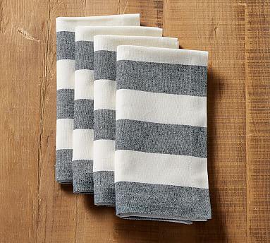 Wheaton Wide Stripe Napkin- Sailor Blue