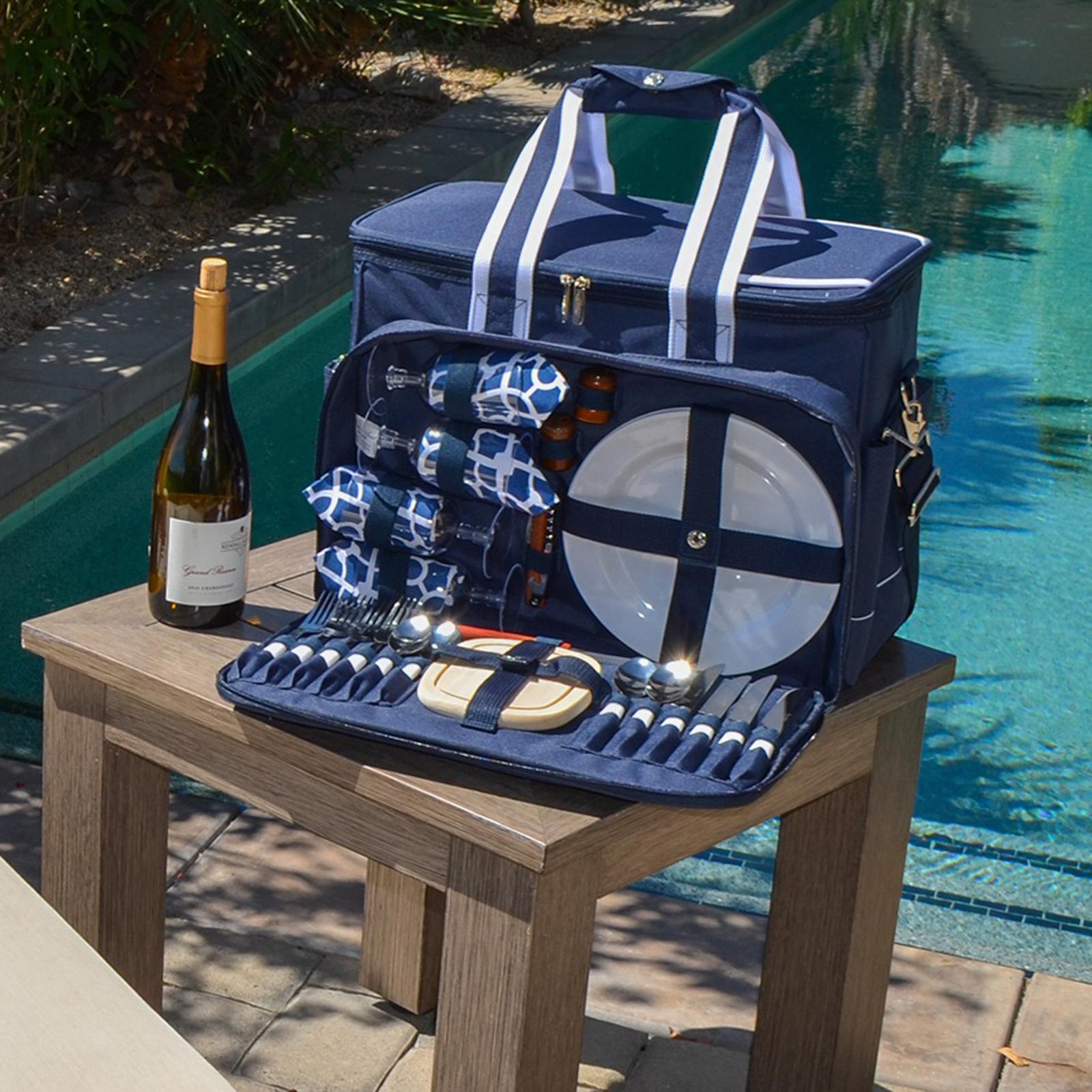 Picnic at Ascot, 4-Person Equipped Insulated Picnic Set with