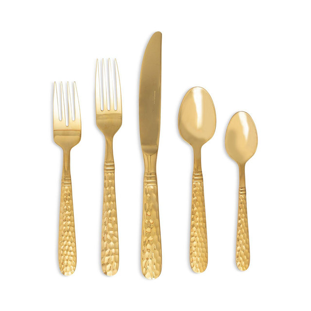 VIETRI Martellato Gold 5-Piece Place Setting