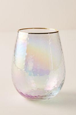 Lustered Stemless Wine Glasses, Set of 4