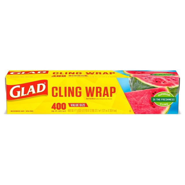 Glad Cling Wrap Plastic Food Wrap - 400 sq ft