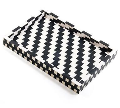 Coretta White/Black Patterned Tray