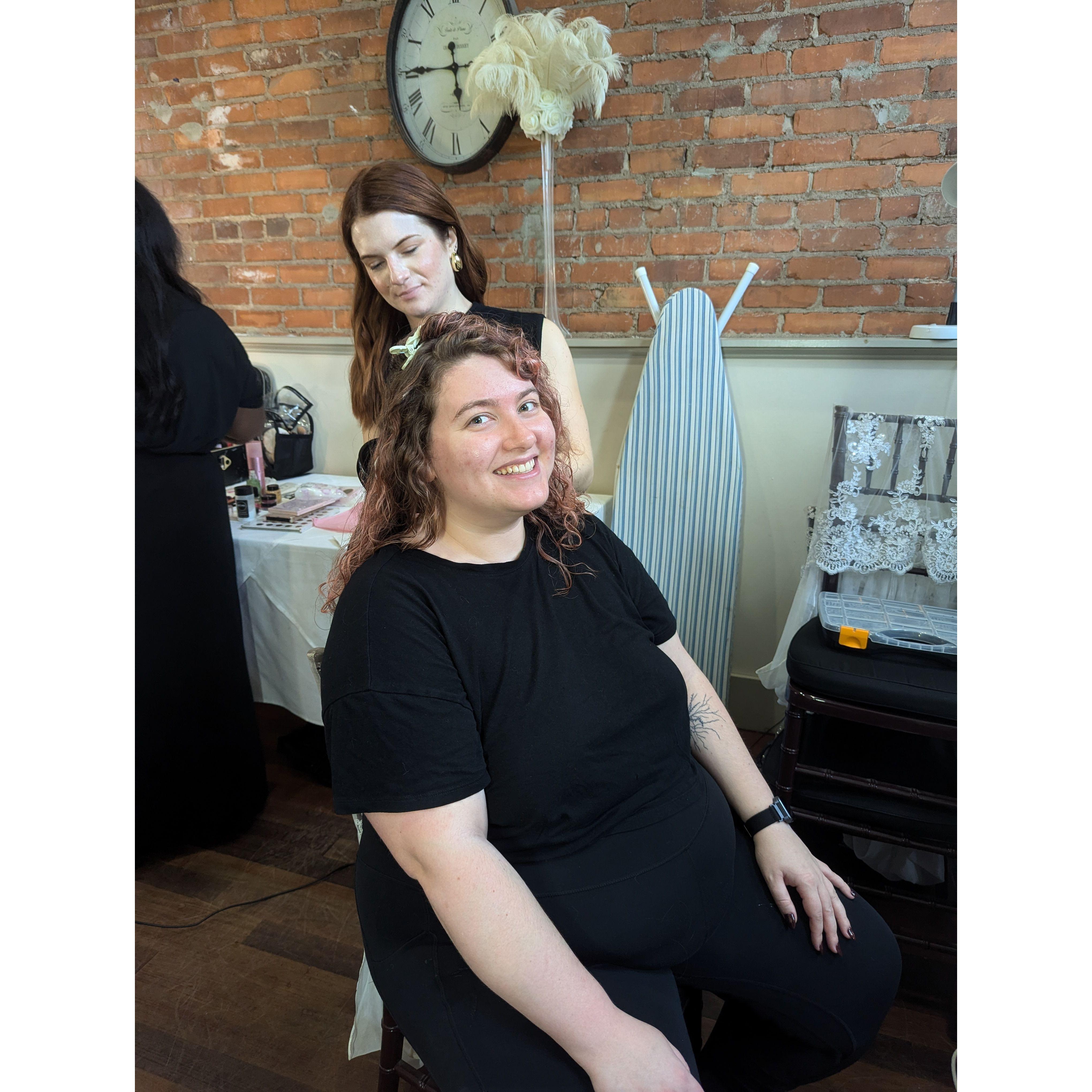 My hair and makeup took quite some time, and Holly made sure it was perfect!