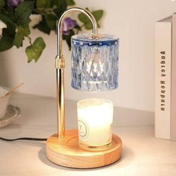 HAIDOLIANG Blue Candle Warmer Lamp with Timer and Dimmer, Height and Brightness Adjustable