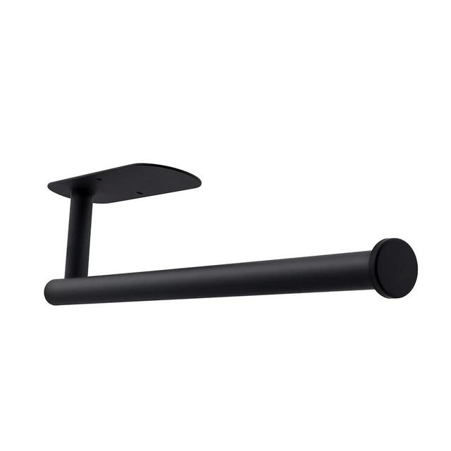 ASTOFLI Paper Towel Holder Under Cabinet, Self Adhesive and Drilling Paper Towel Holder Wall Mount, Under Cabinet Paper Towel Holder for Kitchen, Black Paper Towel Hold SUS304 Stainless Steel