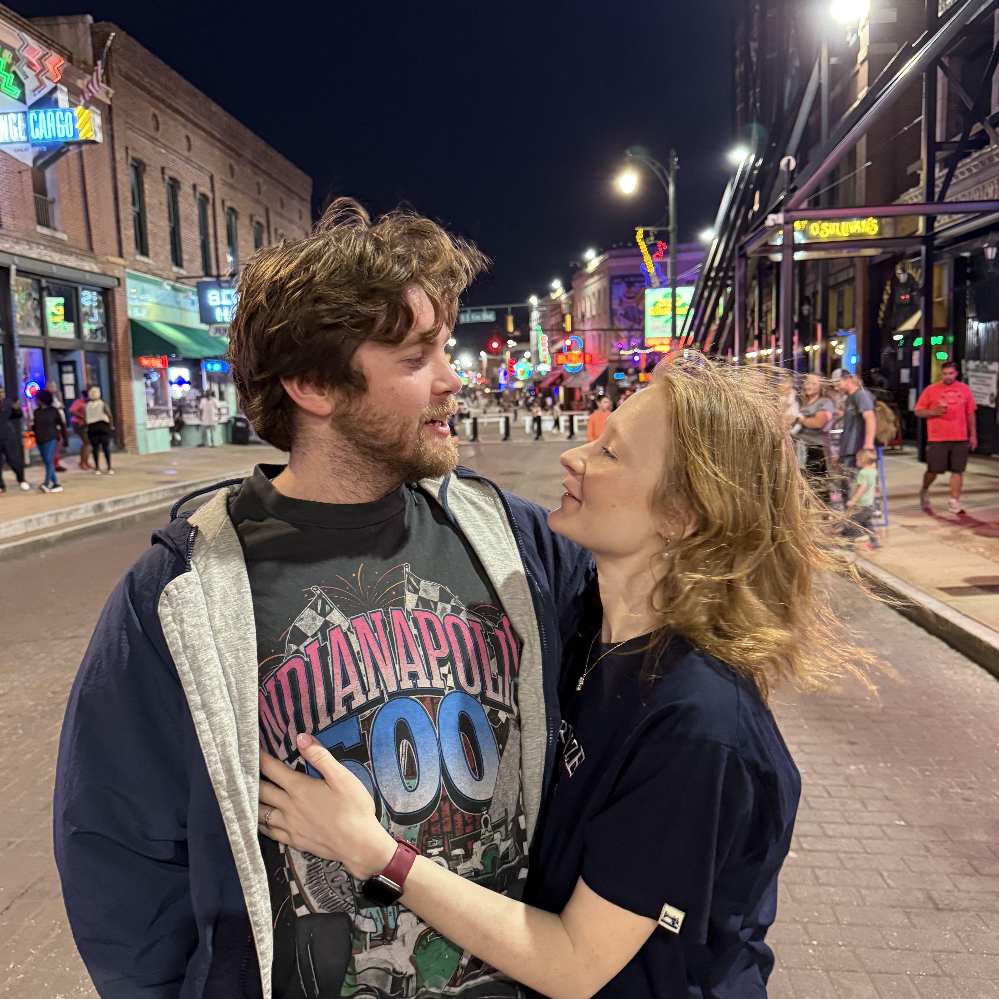 Visiting Abby and Ryan on Beale street in Memphis