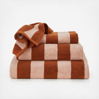 Simple Striped Terry Hand Towel, Set of 2