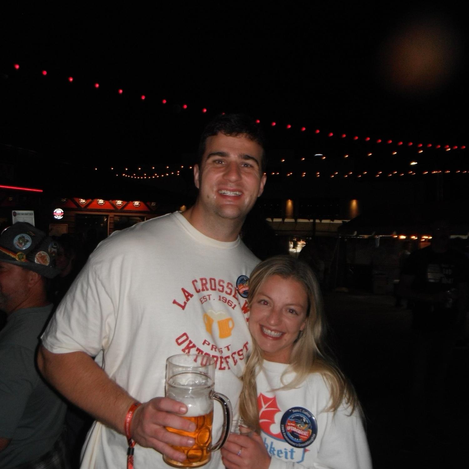 Enjoying Oktoberfest in La Crosse, WI.