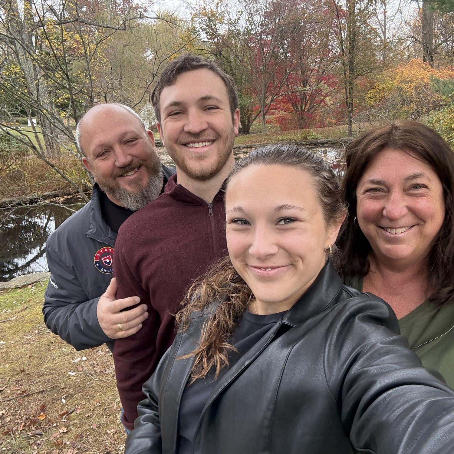 Showing Jesse’s mom and dad around the wedding venue!