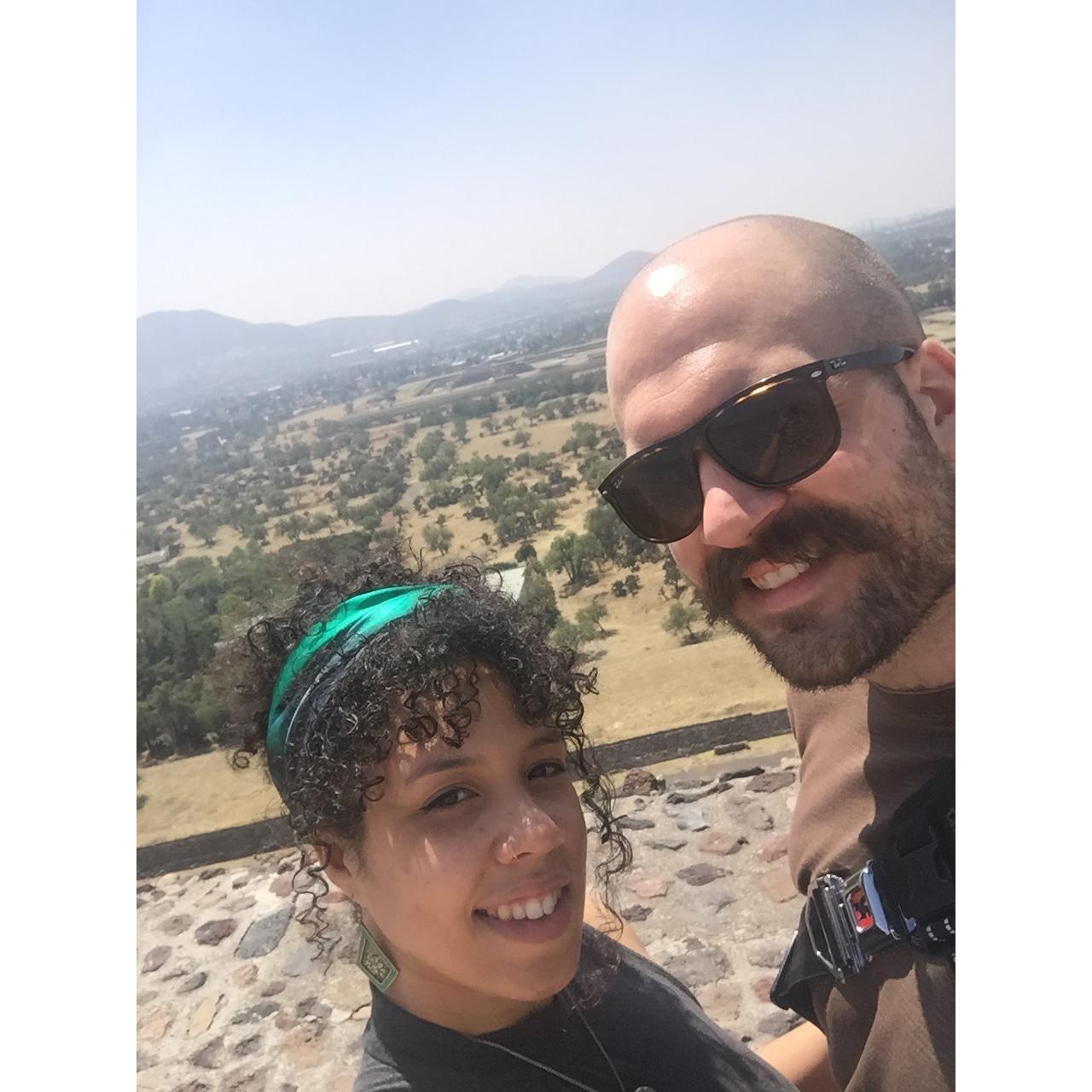 Atop the pyramid of the sun in Teotihuacán