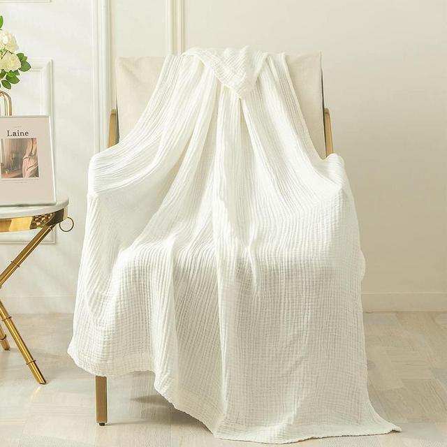 Cotton Muslin 6-Layer White Blanket