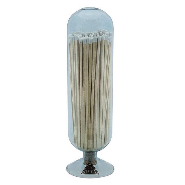 Skeem Design Glass Fireplace Match Cloche Bottle (Sky, Large)