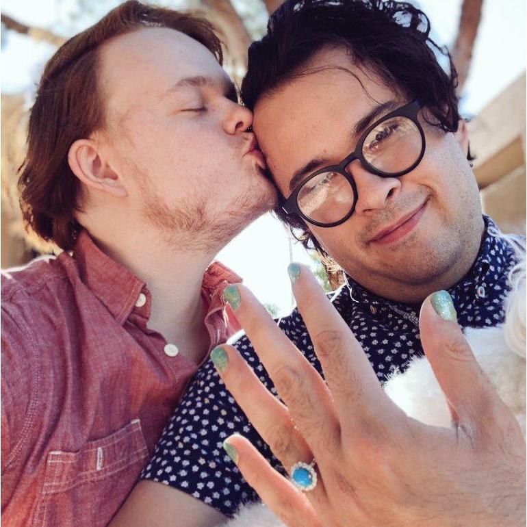 After we finally got officially engaged, we were eager to head outside and snap a few pics to show off the ring. Naturally, Pepito joined us!