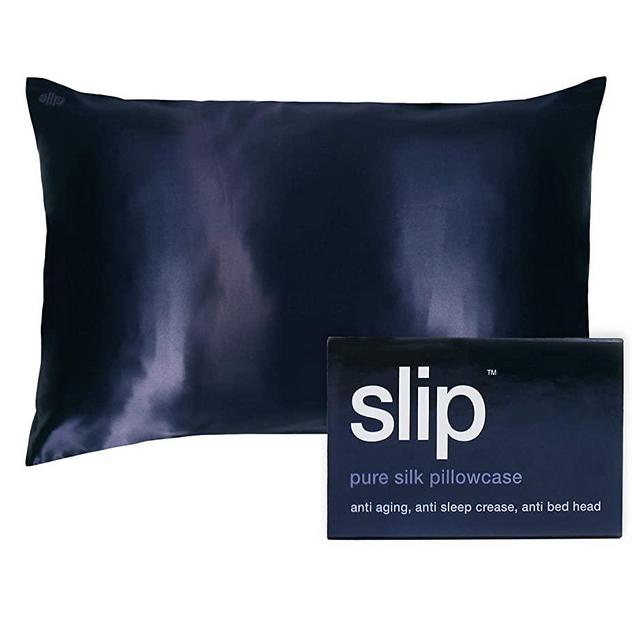 SLIP Silk Queen Pillowcase, Navy (20" x 30") - 100% Pure 22 Momme Mulberry Silk Pillowcase - Breathable and Hypoallergenic Pillowcases for Hair and Skin Health - Invisible Zipper Closure
