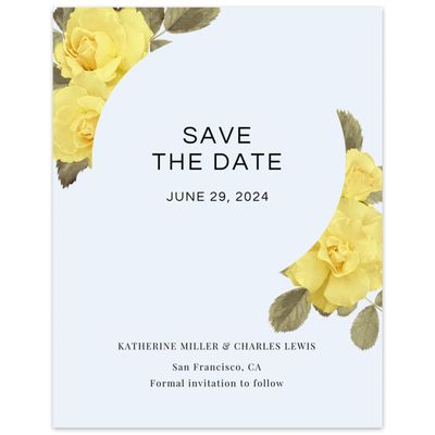 Lightest Sky, Yellow Wedding Digital Save the Date - Woads Corner