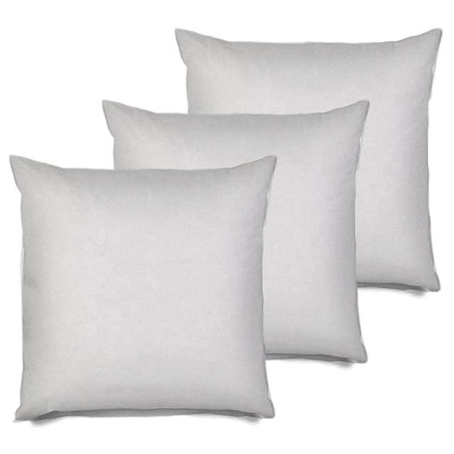 MSD 3 Pack Pillow Insert 28x28 Hypoallergenic Square Form Sham Stuffer Standard White Polyester Decorative Euro Throw Pillow Inserts for Sofa Bed - Made in USA (Set of 3) - Machine Washable and Dry