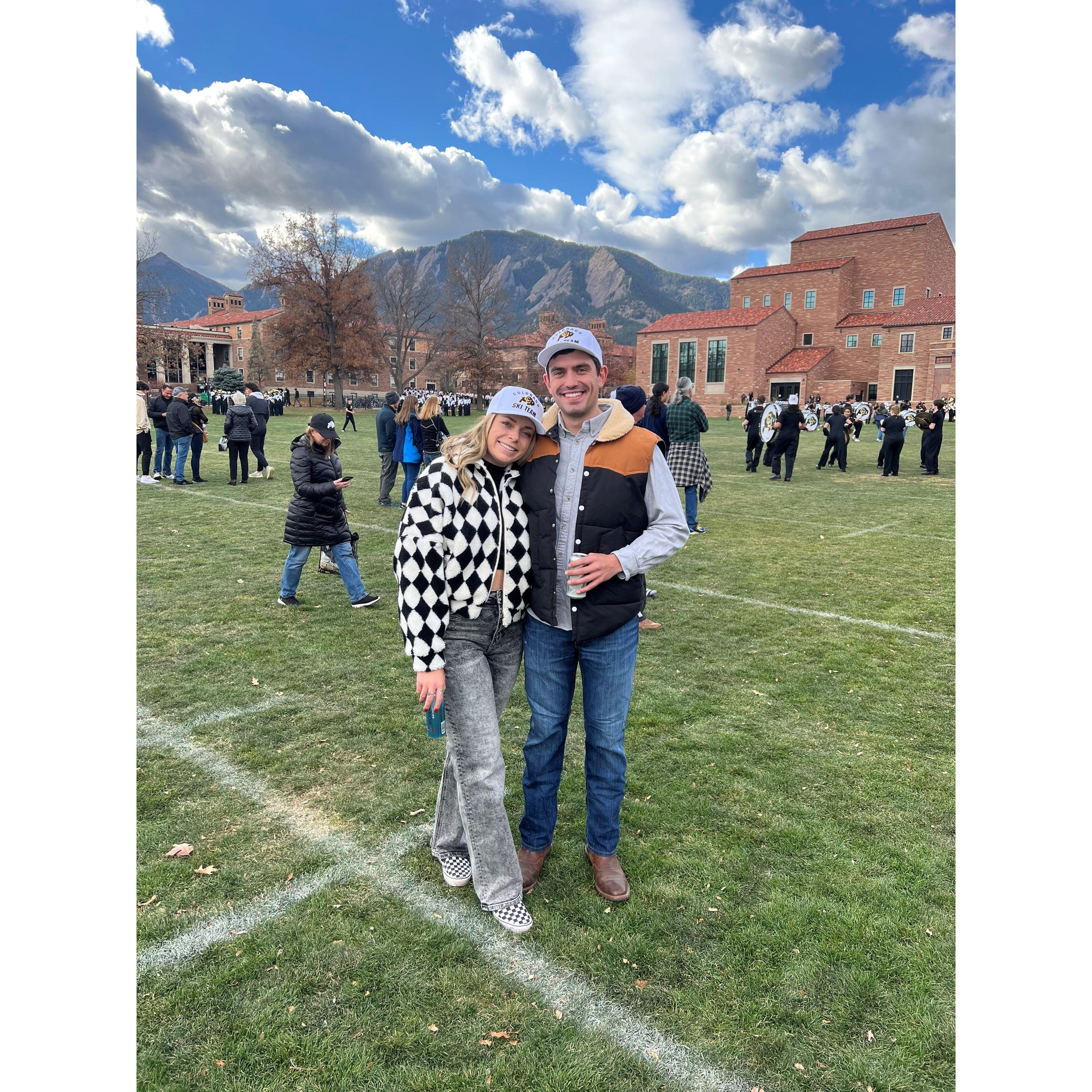 Our first ever photo together - SKO BUFFS!