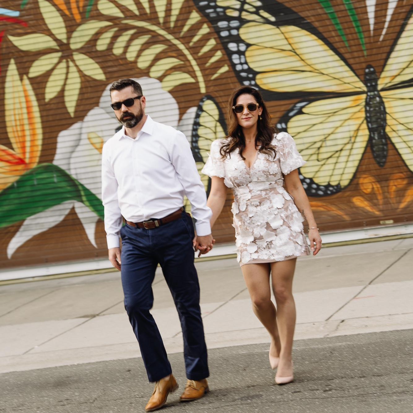 Sara: “Andrew! Andrew! Quick, walk cool.” 
Andrew: “this is just how I walk.”
Sara: “oh, yeah, nailed it babe.”
