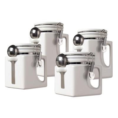 Oggi® Ceramic 4pc EZ Grip Airtight Canister Set White