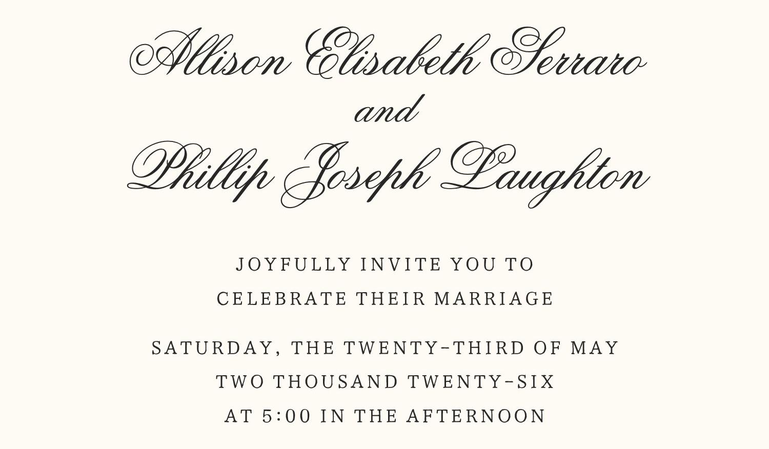 The Wedding Website of Phillip Laughton and Allison Serraro
