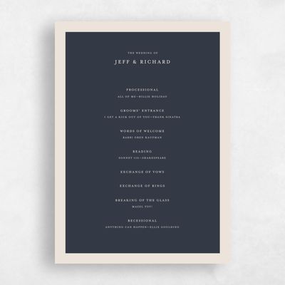 Navy, Blue Wedding Program - Findley