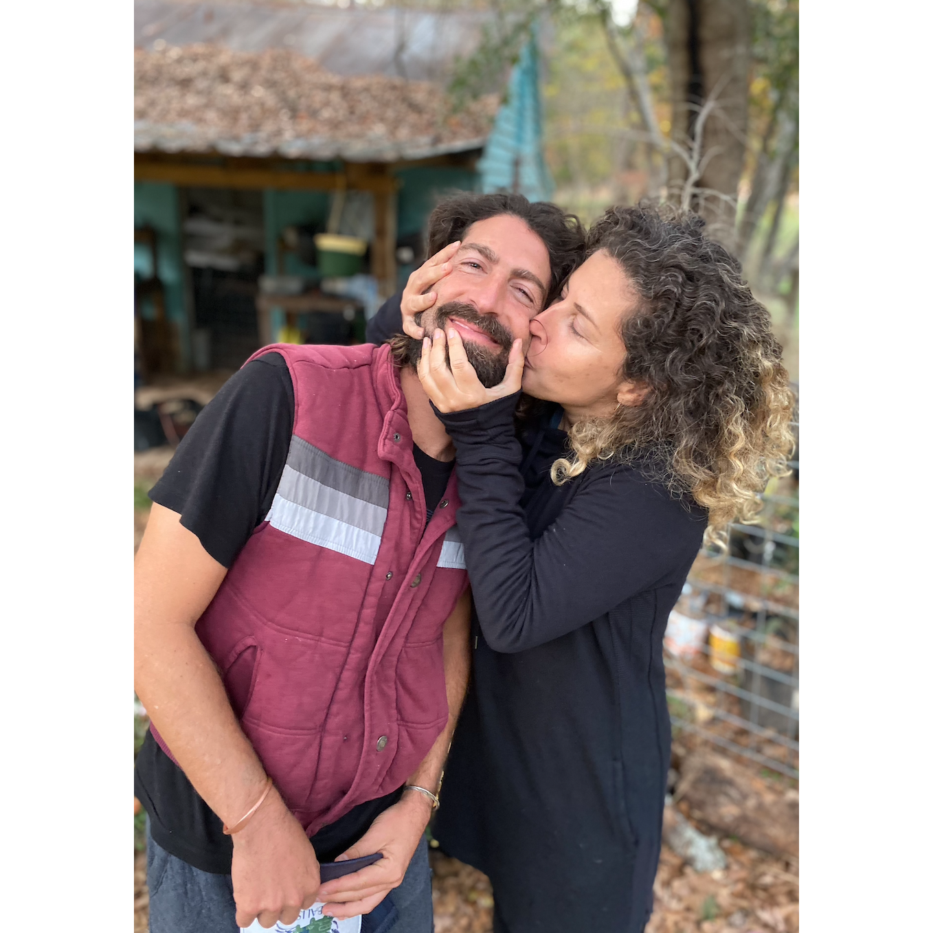 when we were dating a friend took this, she said these can be your engagement photos one day!