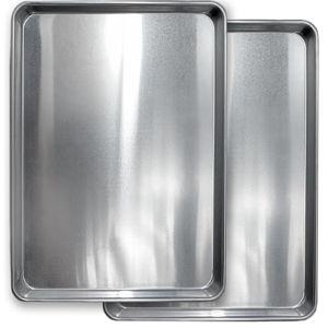Commercial Quality Cookie Sheet Pan - 2 Pack Aluminum Half Sheet Baking Pan by Saffron & Sage Home Living - This 18x13 Baking Sheet Set is Rust & Warp Resistant, Heavy Duty, of Thick Gauge