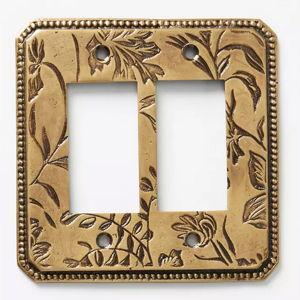 Joan Switch Plate - Double Rocker Bronze