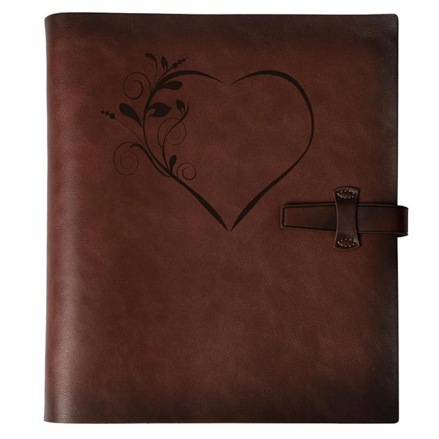 Photo Album 4x6 200 Photos, Genuine Leather Photo Albums with Writing Space with 30 Writing Paper, Travel Family Wedding Kids Graduation Ultrasound Baby Picture Album Scrapbook Photo Album（LOVE）