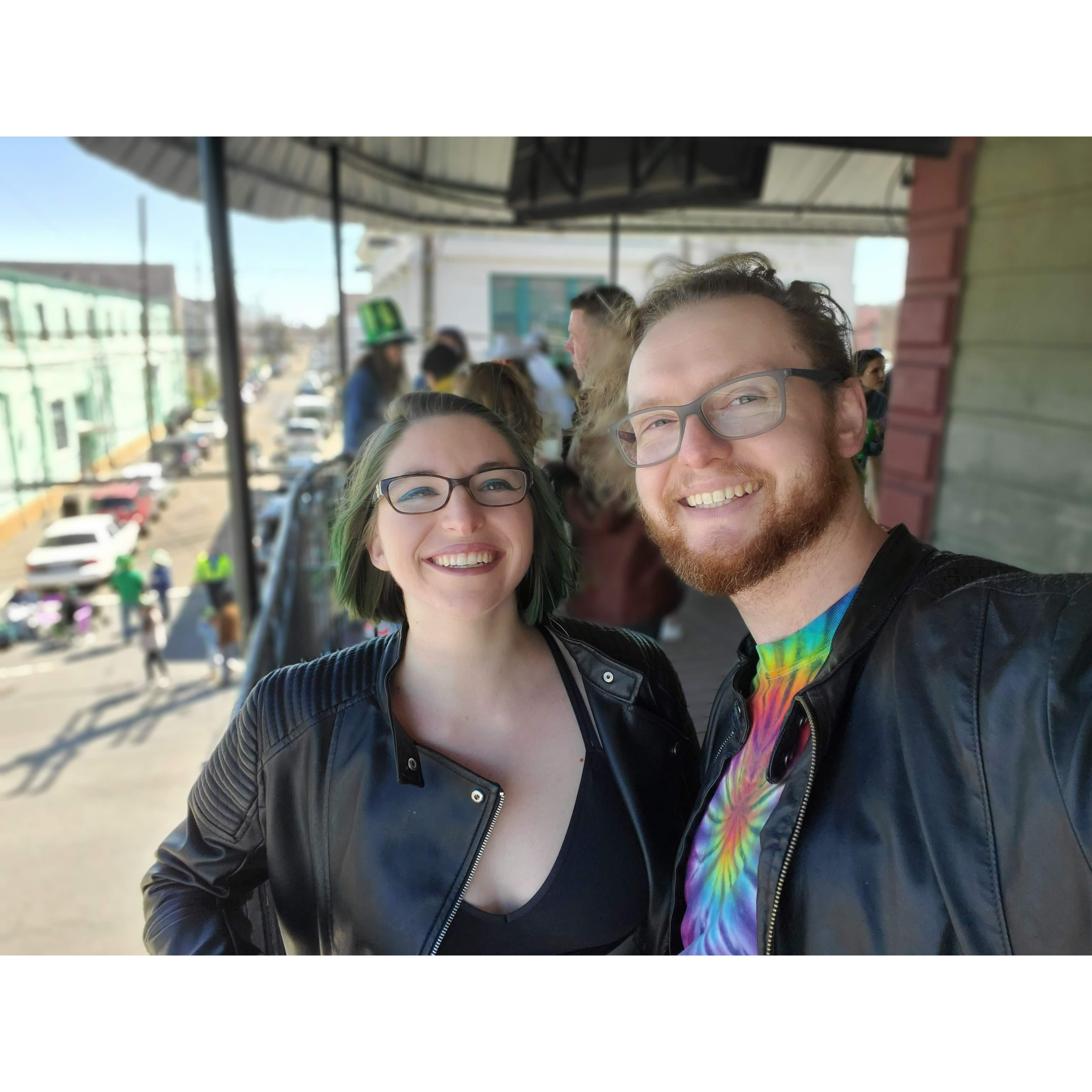 Our first parade in New Orleans was for St. Patrick's day.