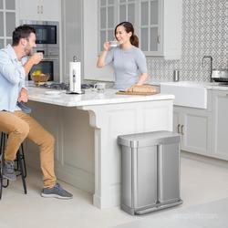 simplehuman, Dual Compartment Stainless Steel Step Recycler with