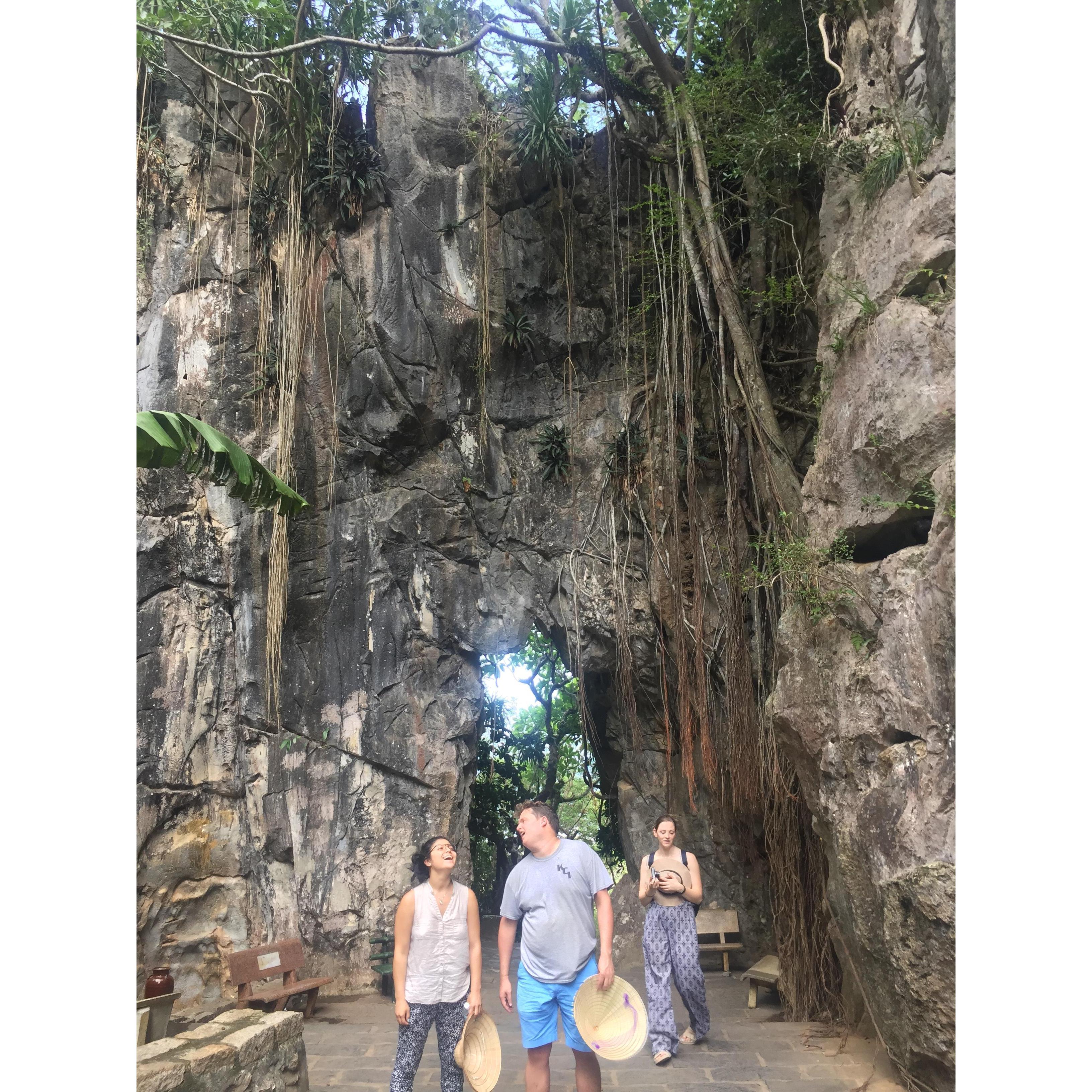 Valentina and Dewey sharing a moment on the marble mountains of Da Nang - Vietnam (Sept 2018)
