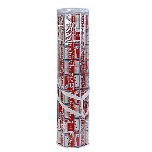 ProPik Gift Wrapping Paper Storage Organizer Bag, Store Up to 24 Rolls 40 Inch, Heavy Duty PVC Clear Bag with Handles and Zippered Top Wrap and Ribbons (White Trimming)