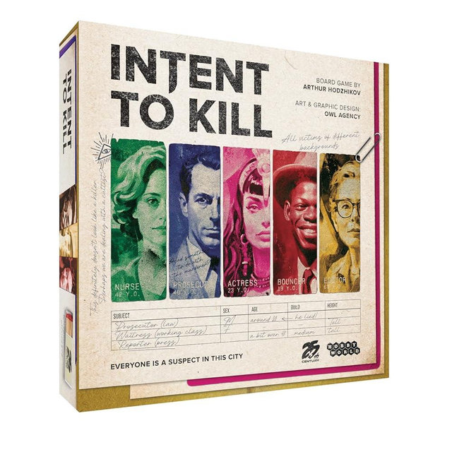 Intent to Kill by 25th Century Games | Detective vs Serial Killer Noir Board Game | Asymmetric Strategy, Murder Investigation, Evidence Collection & Tactical Gameplay | 2 Players | Ages 14+